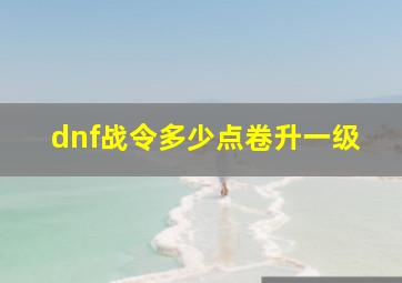 dnf战令多少点卷升一级