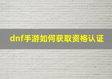 dnf手游如何获取资格认证