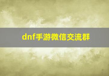 dnf手游微信交流群