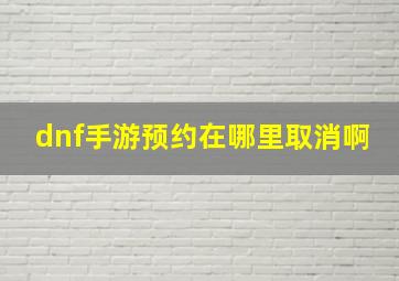 dnf手游预约在哪里取消啊