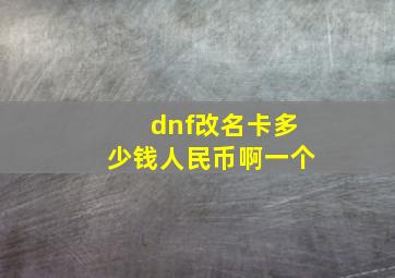 dnf改名卡多少钱人民币啊一个