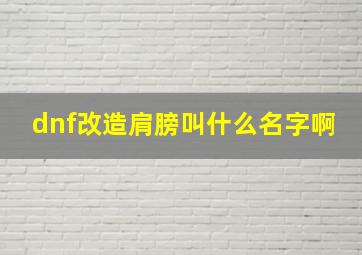 dnf改造肩膀叫什么名字啊