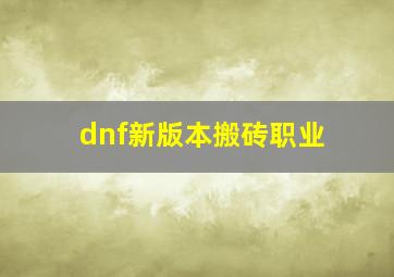 dnf新版本搬砖职业