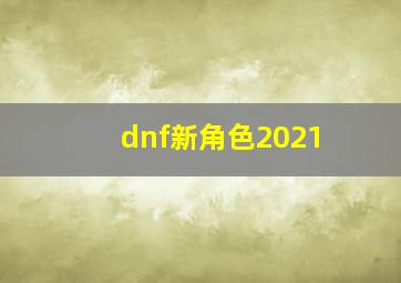 dnf新角色2021