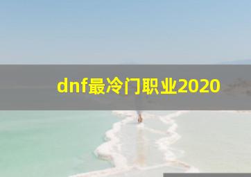 dnf最冷门职业2020