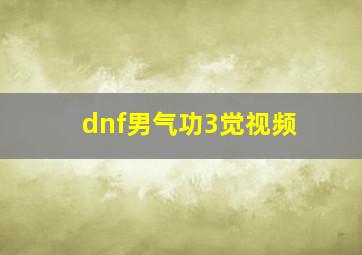 dnf男气功3觉视频