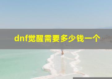 dnf觉醒需要多少钱一个