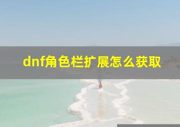 dnf角色栏扩展怎么获取