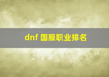 dnf 国服职业排名