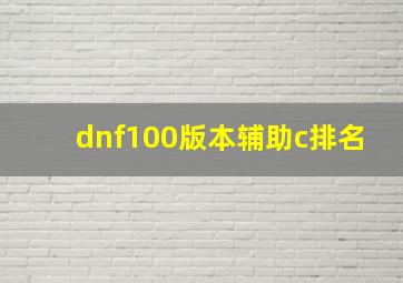 dnf100版本辅助c排名