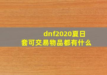 dnf2020夏日套可交易物品都有什么