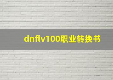 dnflv100职业转换书