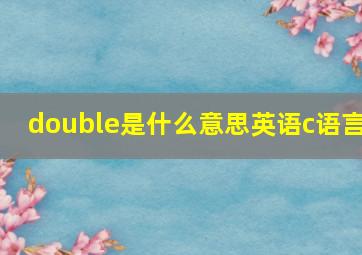 double是什么意思英语c语言