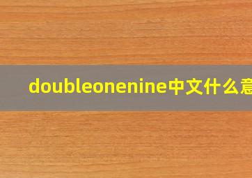 doubleonenine中文什么意思