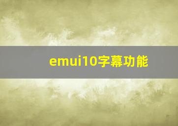 emui10字幕功能