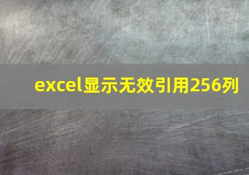 excel显示无效引用256列