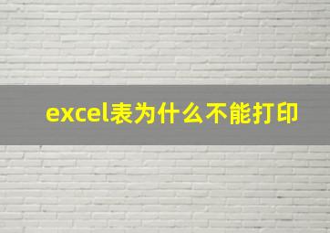 excel表为什么不能打印