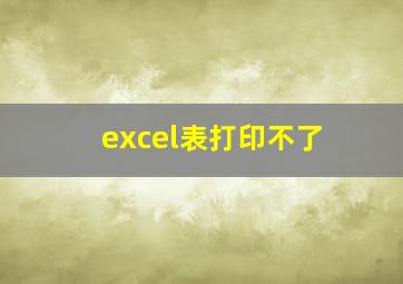 excel表打印不了