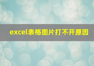 excel表格图片打不开原因