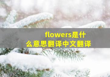 flowers是什么意思翻译中文翻译