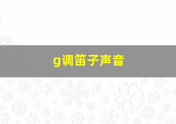 g调笛子声音