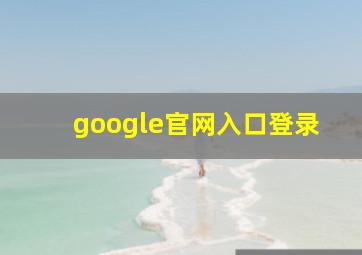 google官网入口登录