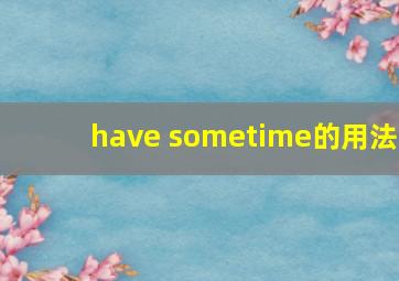 have sometime的用法