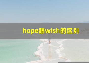 hope跟wish的区别