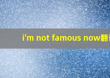 i'm not famous now翻译