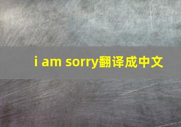 i am sorry翻译成中文