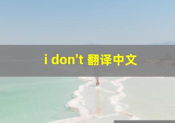 i don't 翻译中文