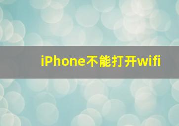 iPhone不能打开wifi