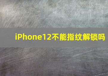 iPhone12不能指纹解锁吗