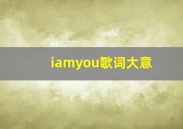 iamyou歌词大意