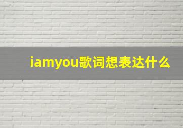 iamyou歌词想表达什么