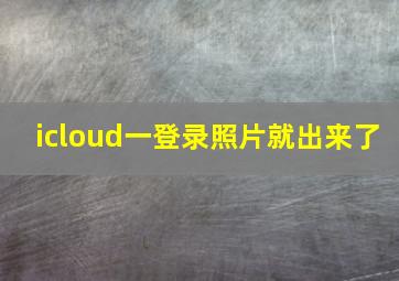 icloud一登录照片就出来了