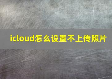 icloud怎么设置不上传照片