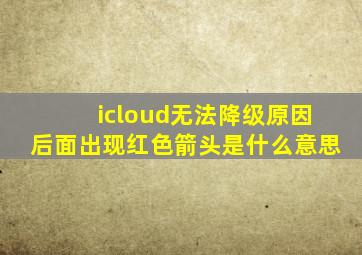 icloud无法降级原因后面出现红色箭头是什么意思