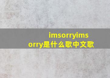 imsorryimsorry是什么歌中文歌