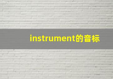 instrument的音标