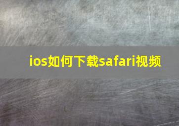 ios如何下载safari视频