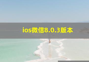 ios微信8.0.3版本