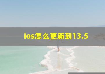 ios怎么更新到13.5