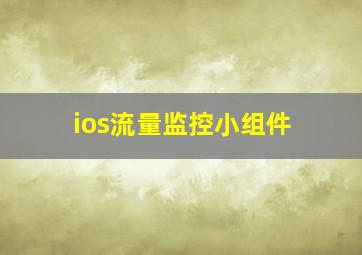 ios流量监控小组件