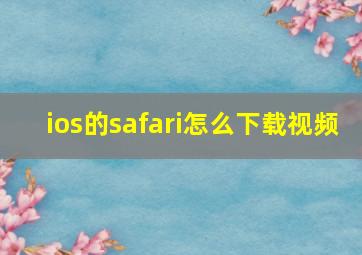 ios的safari怎么下载视频