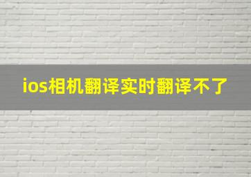 ios相机翻译实时翻译不了