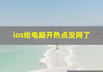 ios给电脑开热点没网了