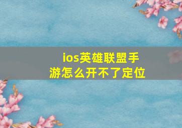 ios英雄联盟手游怎么开不了定位