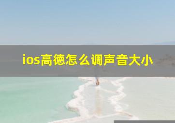 ios高徳怎么调声音大小