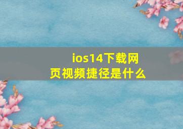 ios14下载网页视频捷径是什么